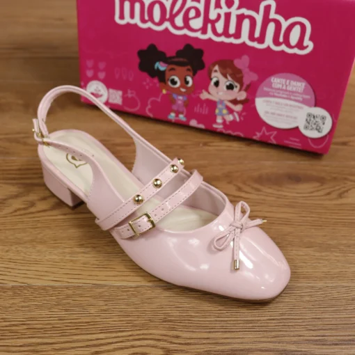 Sapato Molekinha Infantil Fofo Salto Baixo Boneca 2585.103