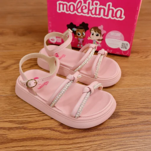 Sandália Molekinha Infantil Bebê Menina Brilho 2733.103