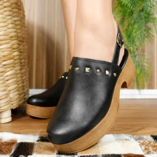 Sapato Dakota Plataforma Mule Clog Salto Bloco D0102