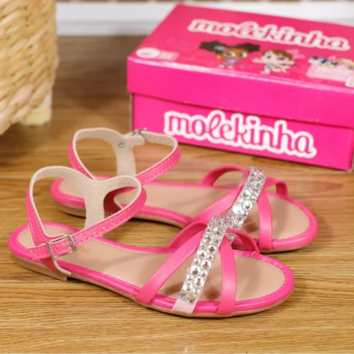 Sandália Molekinha Rasteira Infantil Menina Brilho 2157.1209