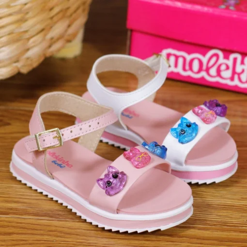 Sandália Molekinha Infantil Menina Papete Pingente 2724.128