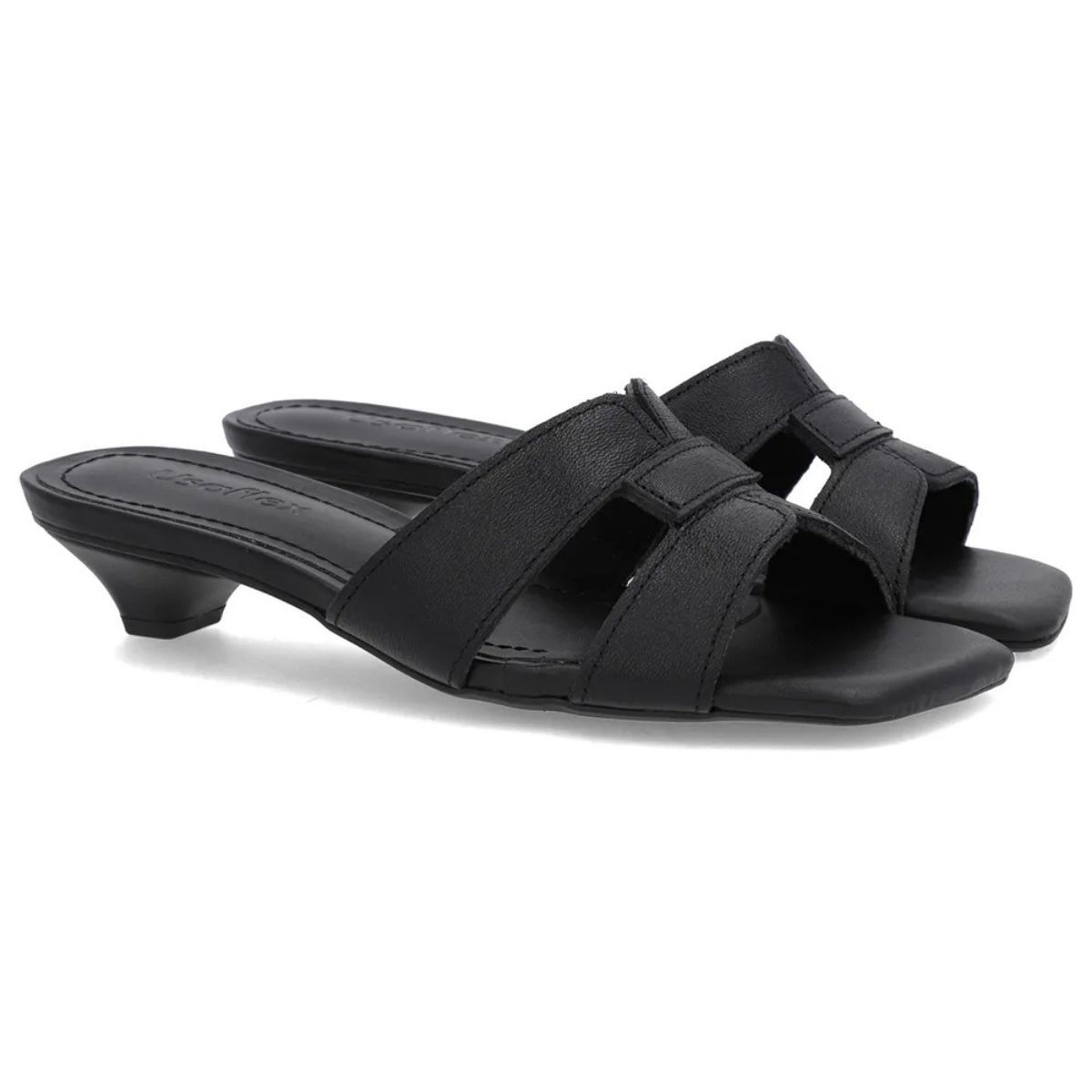 15524345232-an28003-preto-2.jpg Tamanco Usaflex Couro Liso Kitten Heel Peep Toe AN28003 - Imagem 1