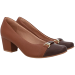 Scarpin Usaflex Feminino Salto Bloco Baixo Fivela UD05004