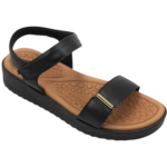 Sandália Usaflex Feminina Couro Flatform Papete MA10004