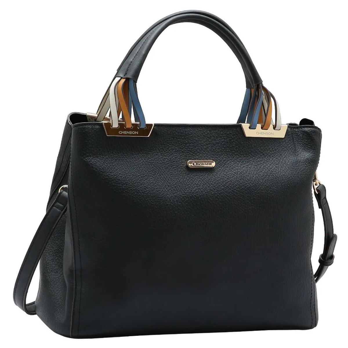 15515217737-85236-preto.jpg Bolsa Chenson Feminina Satchel Grande Elegante Moderna 3485236 - Imagem 1