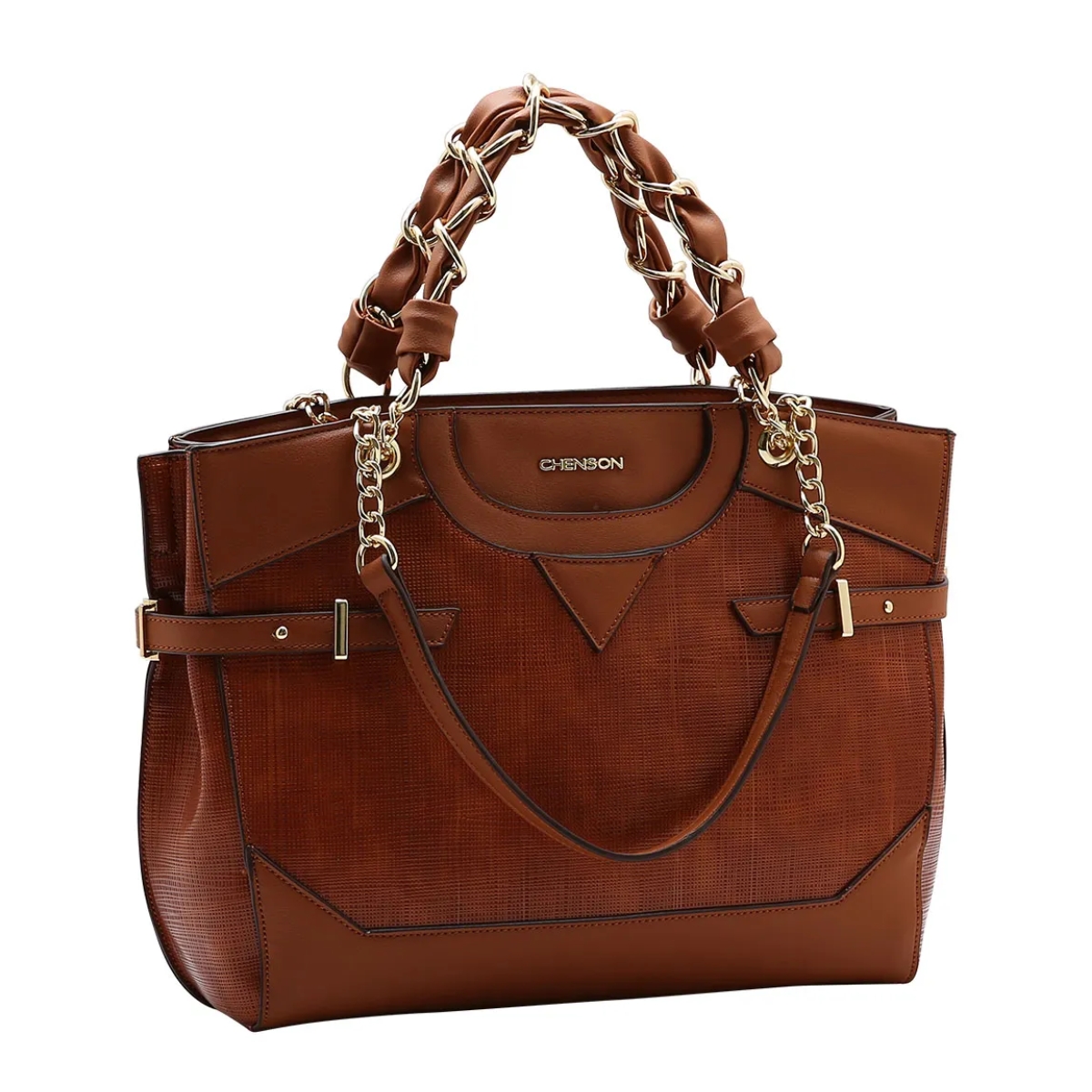 15531902467-3485546.jpg Bolsa Feminina Chenson Grande Ombro 3485546 Luxo Correntes - Imagem 1