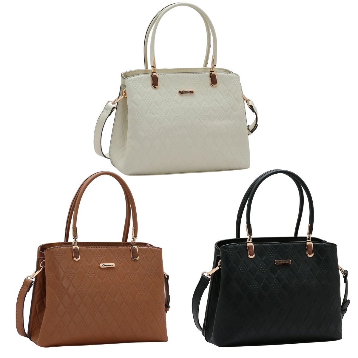 15540067383-3485546.jpg Bolsa Chenson Satchel Média Puffer Geométrico Classe 3485261 - Imagem 1