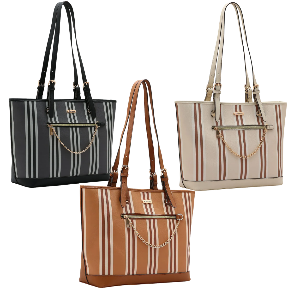 15540105064-design-sem-nome.png Bolsa Feminina Chenson Listras 3485272 - Imagem 1