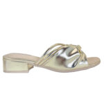 Tamanco Comfortflex Salto Bloco Baixo Dourado 2555302 - Imagem 2