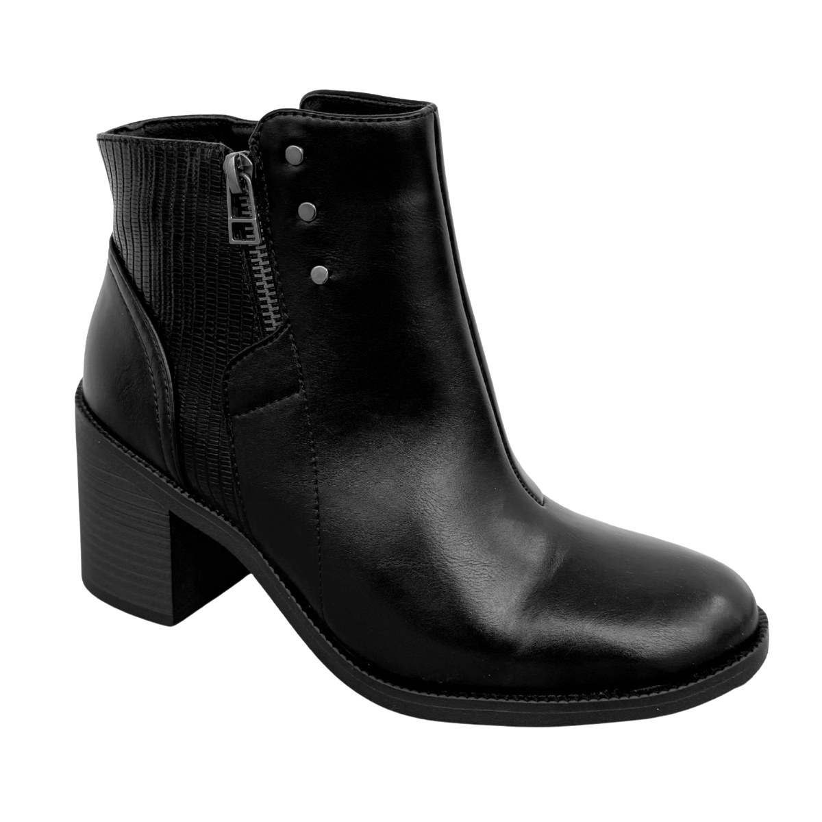 15558315429-99331-1.jpg Bota Comfortflex Salto Médio Bloco Cano Curto Zíper 99331 - Imagem 1