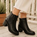 Bota Comfortflex Salto Médio Bloco Cano Curto Zíper 99331 - Imagem 5