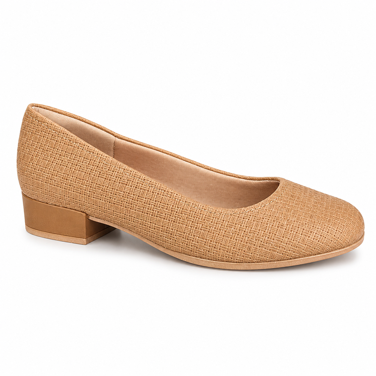 15561735769-uf04003-1.png Scarpin Usaflex Salto Baixo Bloco Texturizado UF04003 - Imagem 1