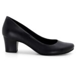 Scarpin Usaflex Salto Bloco Médio Liso Elegante Q6692 - Imagem 2