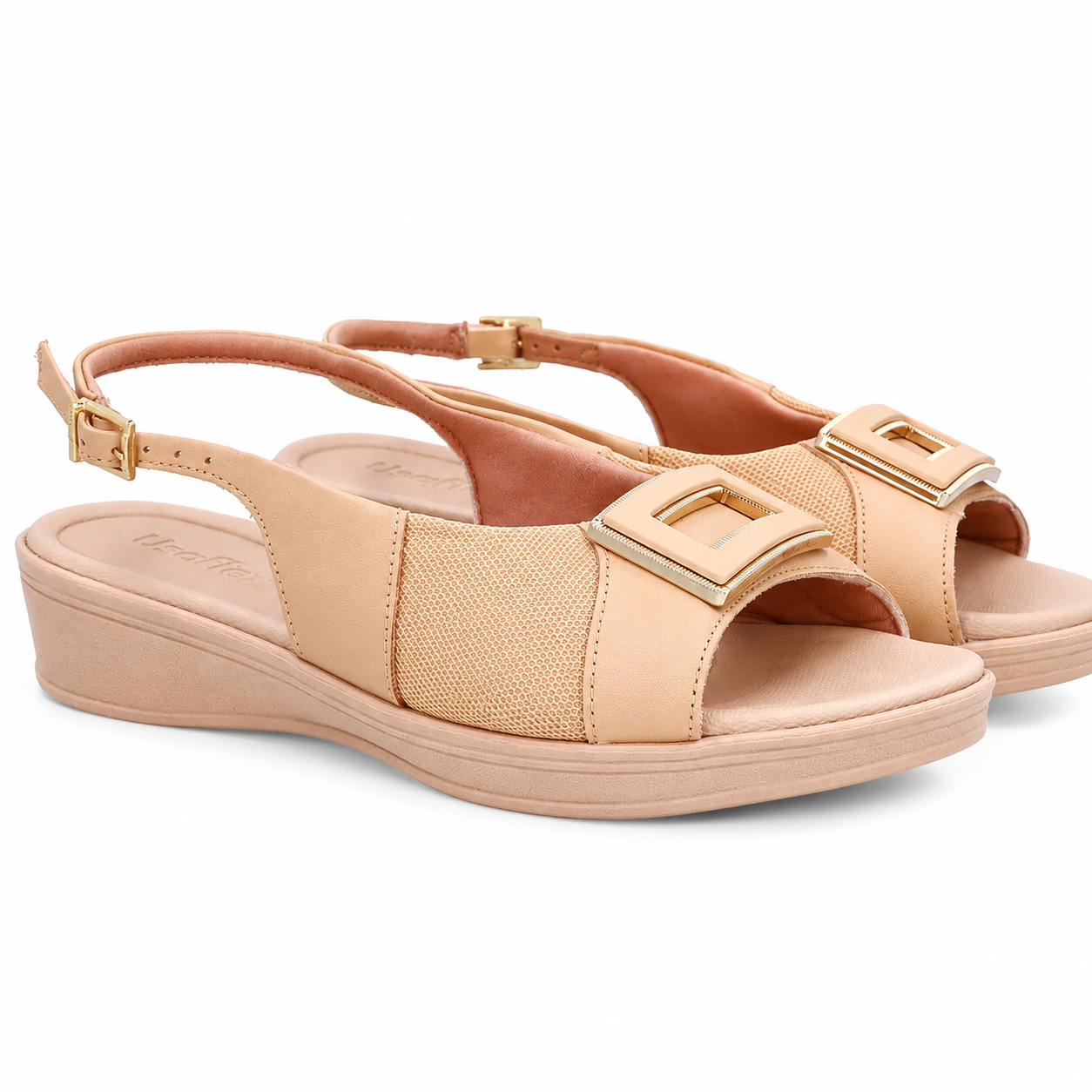 15561884052-ud04003-1.png Peep Toe Usaflex Sandália Feminina Slingback Joante UD04003 - Imagem 1