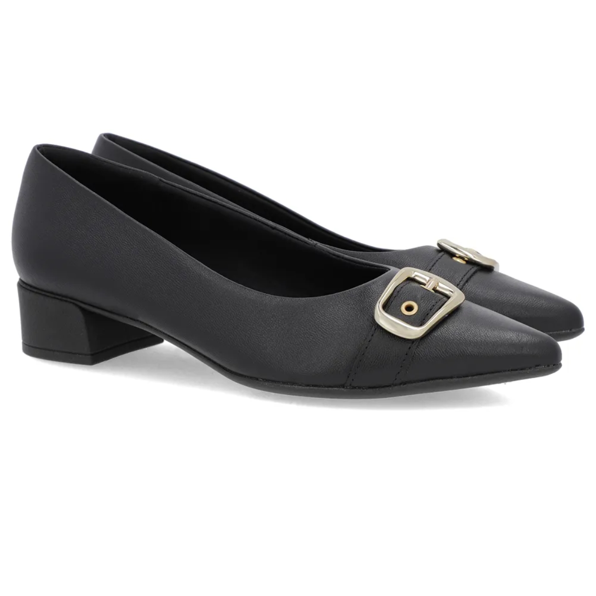15565789331-an29004-2-1.jpg Scarpin Usaflex Couro Bico fino Salto baixo Fivela AN29004 - Imagem 1