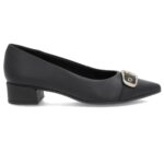 Scarpin Usaflex Couro Bico fino Salto baixo Fivela AN29004 - Imagem 2