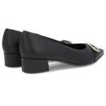 Scarpin Usaflex Couro Bico fino Salto baixo Fivela AN29004 - Imagem 3