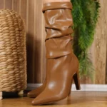 Bota Mariotta Cano Médio Feminina Amassada Enrugada 20845-01