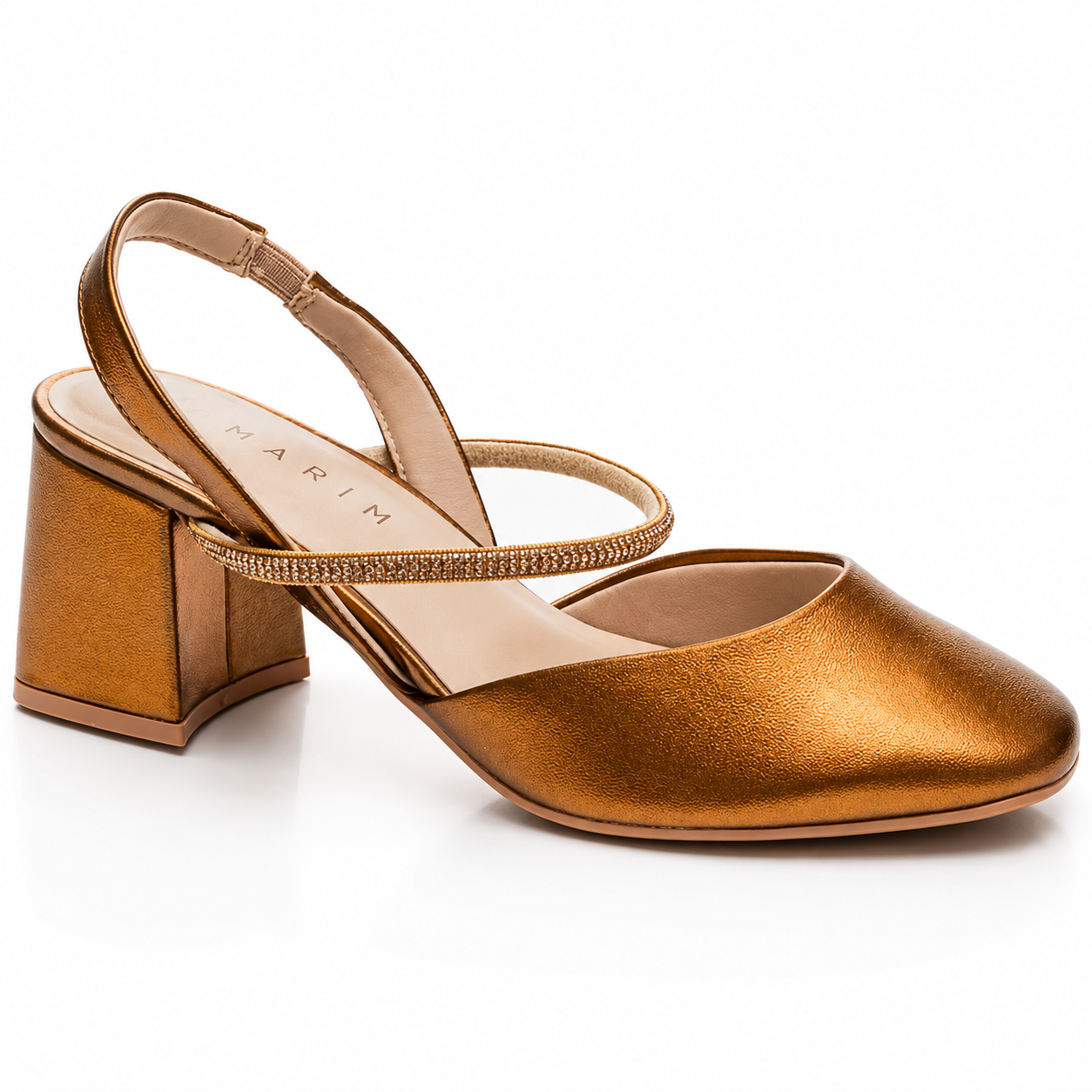 2417233 nvs (4) Sapato Slingback Ramarim Salto Bloco Médio Strass 2417233 - Imagem 1