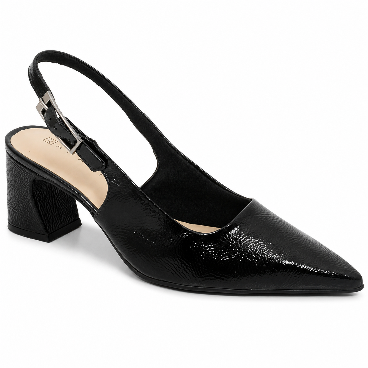 2516131 (1) Scarpin Ramarim Slingback Salto Bloco Médio Verniz 2516131 - Imagem 1
