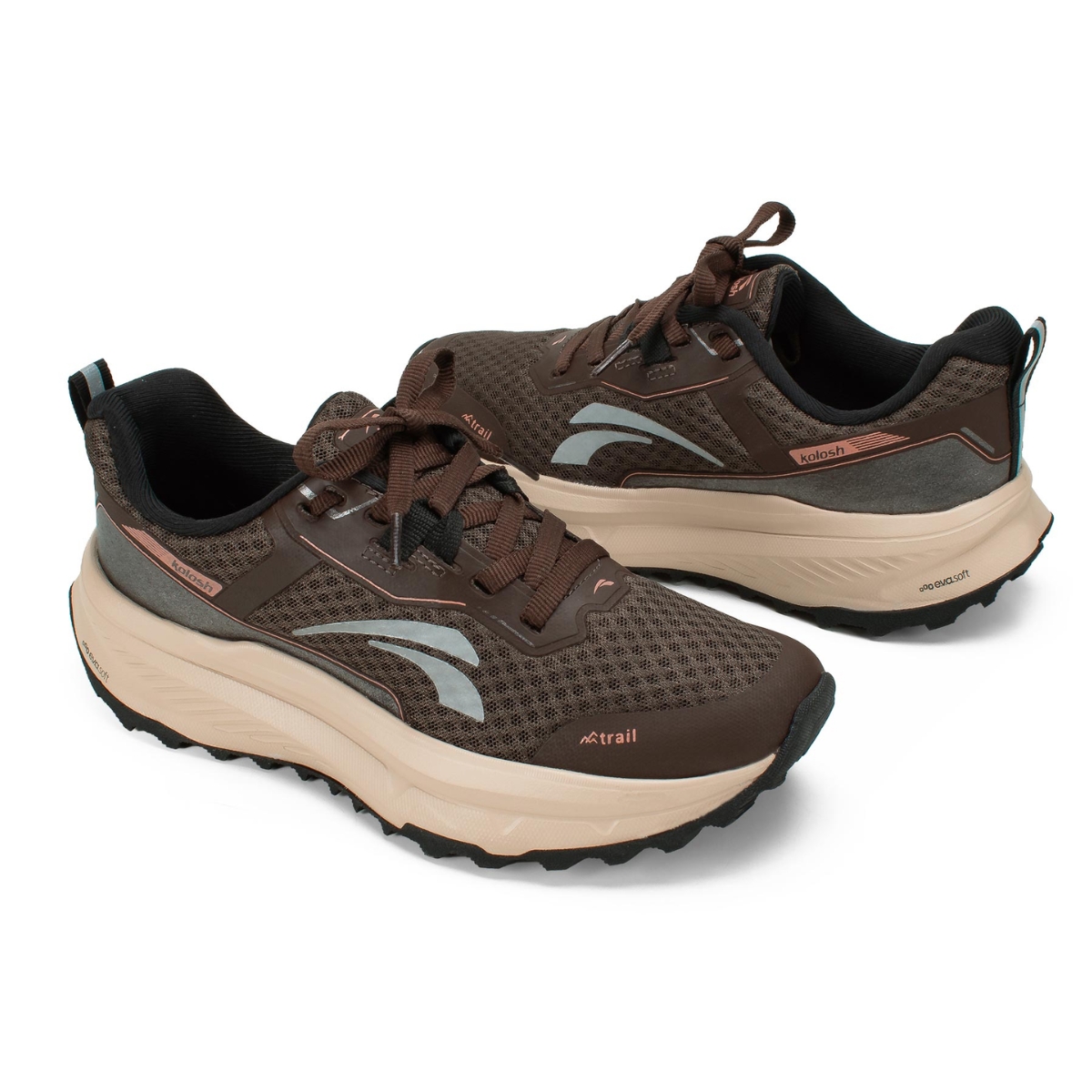 15578389249-e0822-chocolate-6.jpg Tênis Kolosh E0822 Feminino Casual Esportivo Trail - Imagem 1