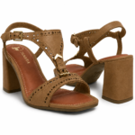 Sandália Tanara Salto Bloco T-Strap com Vazados T9252 - Imagem 3
