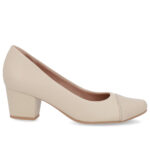 Scarpin Usaflex Feminino Salto Bloco Baixo em Couro Q6699 - Imagem 2