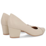 Scarpin Usaflex Feminino Salto Bloco Baixo em Couro Q6699 - Imagem 4