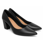 Scarpin Usaflex Feminino Salto Bloco Médio Bico Fino Z7614