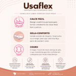 Sandália Usaflex Calce Fácil Couro Feminina Conforto PA04001 - Imagem 7