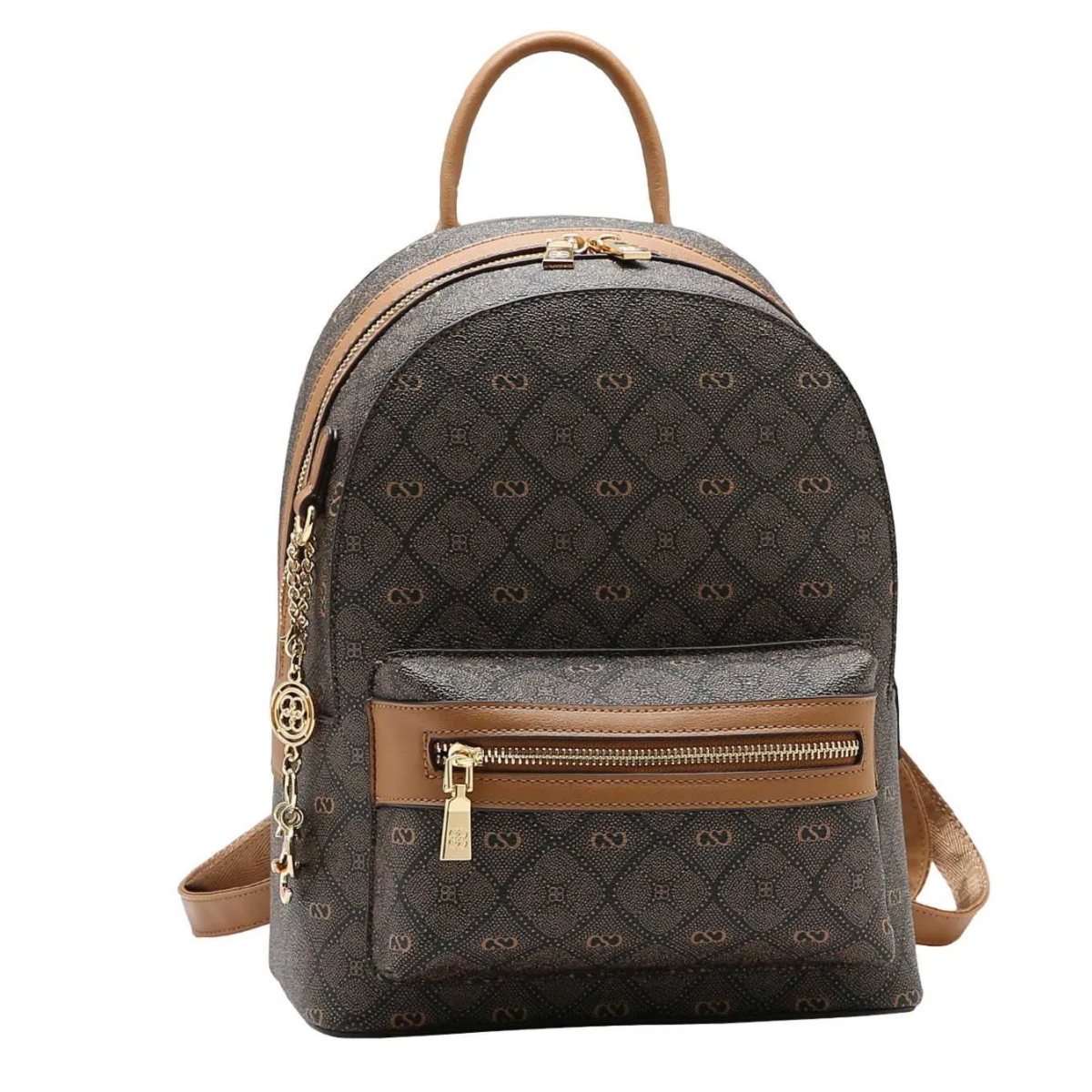 15598041690-8485529-1.jpg Mochila Chenson Média Monograma Pontilhado Chaveiro 8485529 - Imagem 1