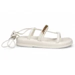 Sandália Ramarim Flatform De Amarrar Tiras Corrente 2555103 - Imagem 5