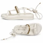 Sandália Ramarim Flatform De Amarrar Tiras Corrente 2555103 - Imagem 6